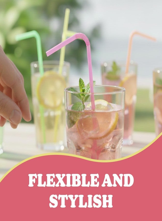 Blue Sky Flexible Plastic Straws Disposable, Vibrant & Colorful Assortment Bendy, Stylish Drinking Straws for Every Occasion & Party Decoration, 175 Count - Image 3